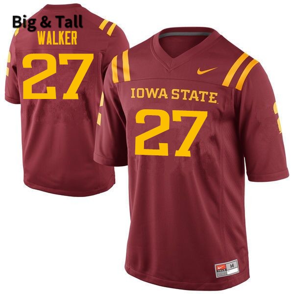 Iowa State Cyclones Men's #27 Amechie Walker Nike NCAA Authentic Cardinal Big & Tall College Stitched Football Jersey GN42M55RQ